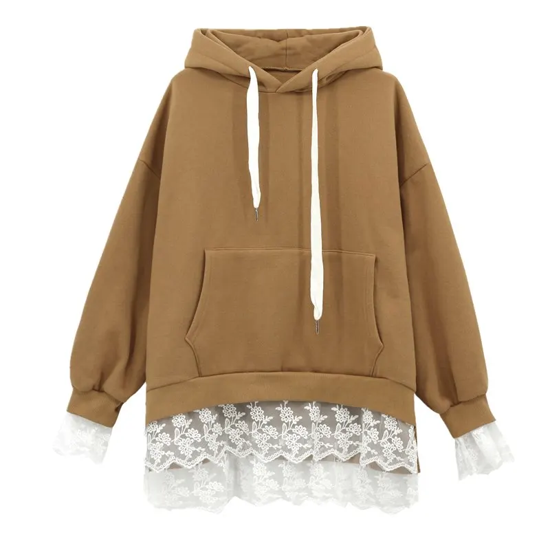 Новый осенний женский элегантный кружевной длинный свитер Свободный