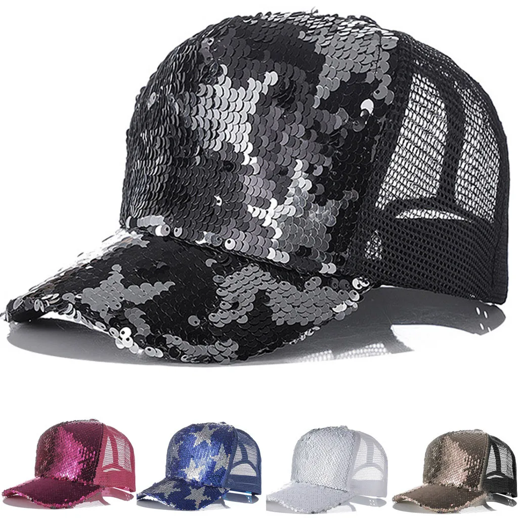 

#48 Beach Hat Unisex Summer Outdoors Baseball Cap Snapback Leaf Sequin Adjustable Hat Biseras De Mujer Hoeden Voor Vrouwen