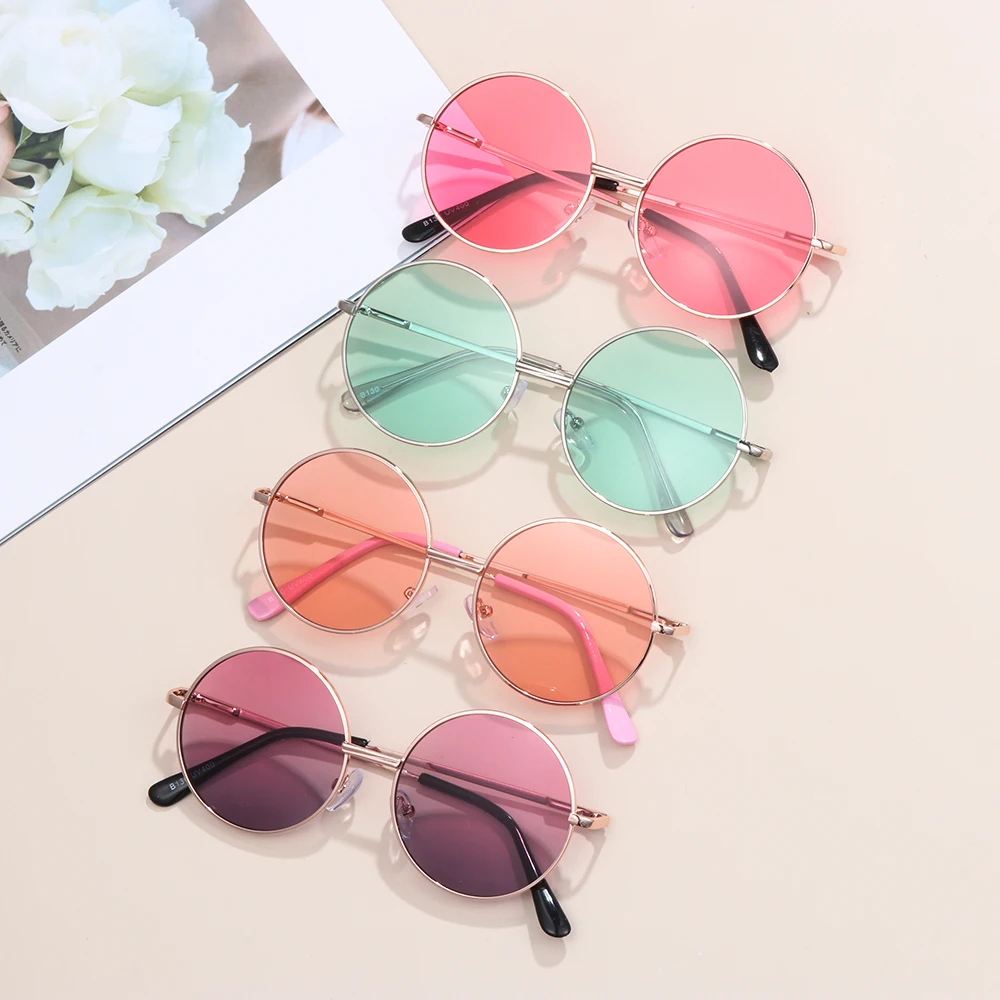 Новинка 2020 модные детские солнцезащитные очки в круглой оправе британском стиле