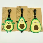 Новинка, багажная бирка авокадо, Мультяшные дорожные аксессуары, силикагель, чемодан, держатель ID, адрес, багажная бирка, переносная этикетка, сумка