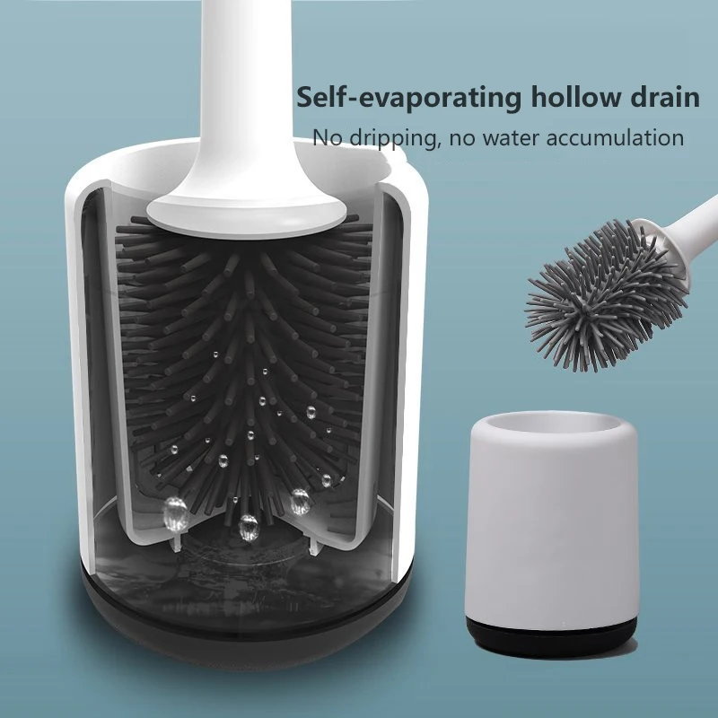 

Silicone Toilet Brush With Bracket Set Plastic Toilet Brush Wall-mounted Or Floor-mounted Bathroom Cleaning Brush Home Decor