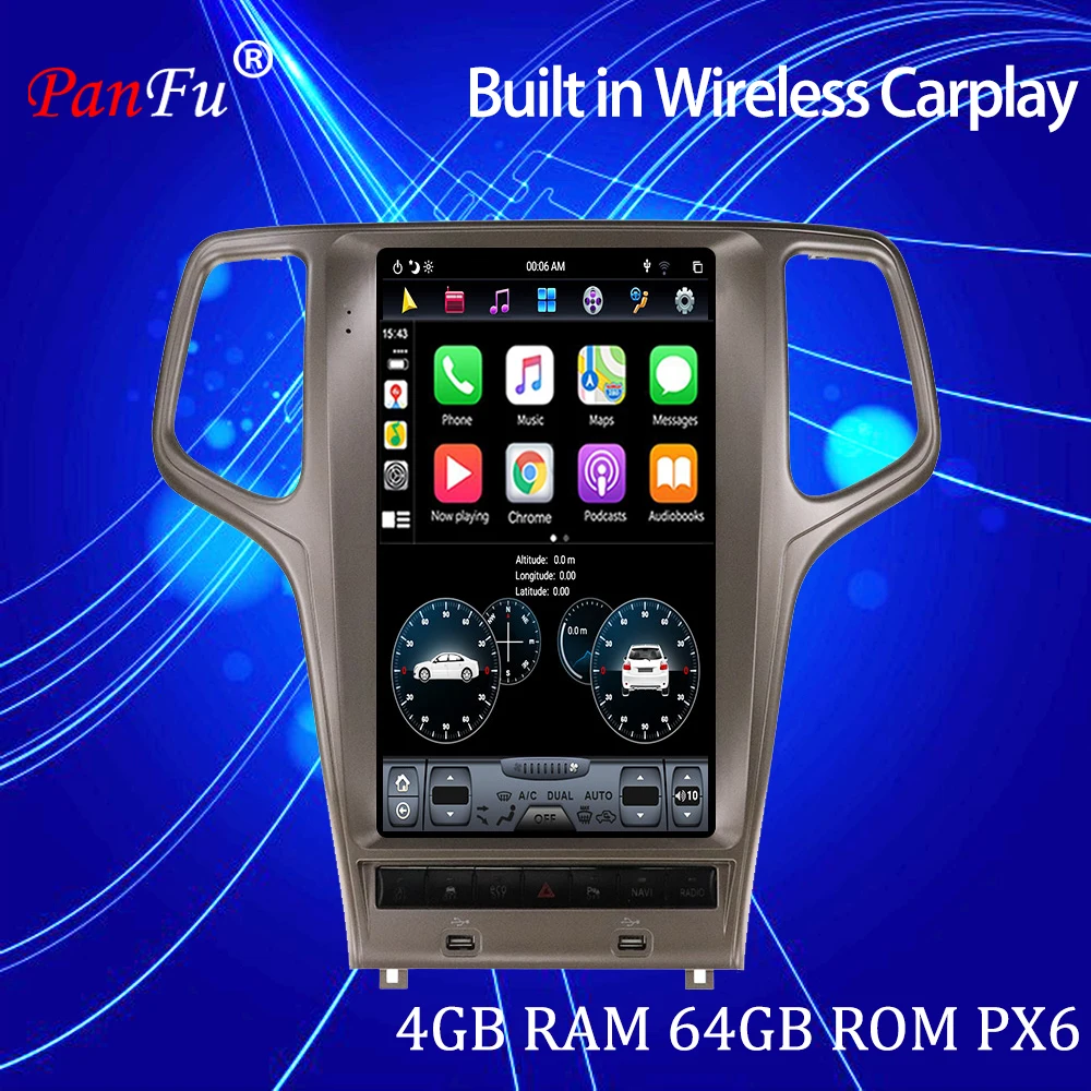 Автомобильный DVD GPS навигатор большой экран 13 6 дюйма Android 9 0 для Jeep Grand Cherokee 2010 2019