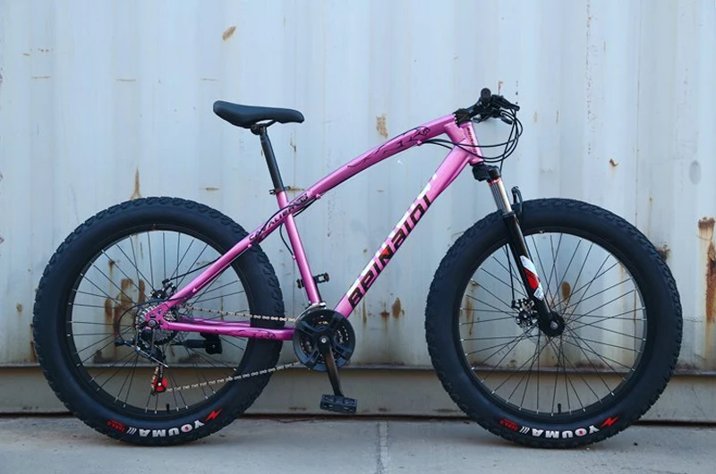 Горный велосипед 4,0 fat tire велосипедный двойной дисковый тормоз пляжный велосипед Снежный велосипед светильник из высокоуглеродистой стали горный велосипед