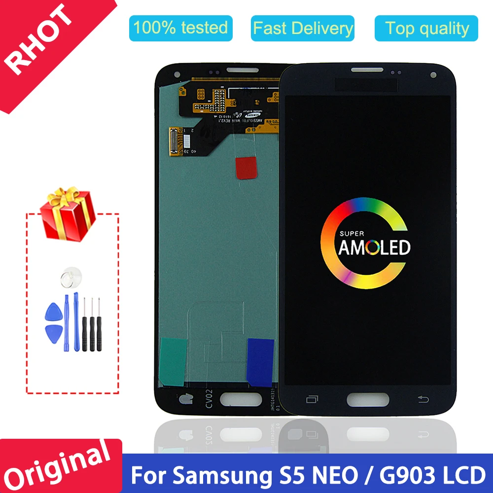 100% протестированный оригинальный 5 1 &quotAMOLED S5 Neo ЖК экран для Samsung Galaxy NEO SM G903M G903 G903F