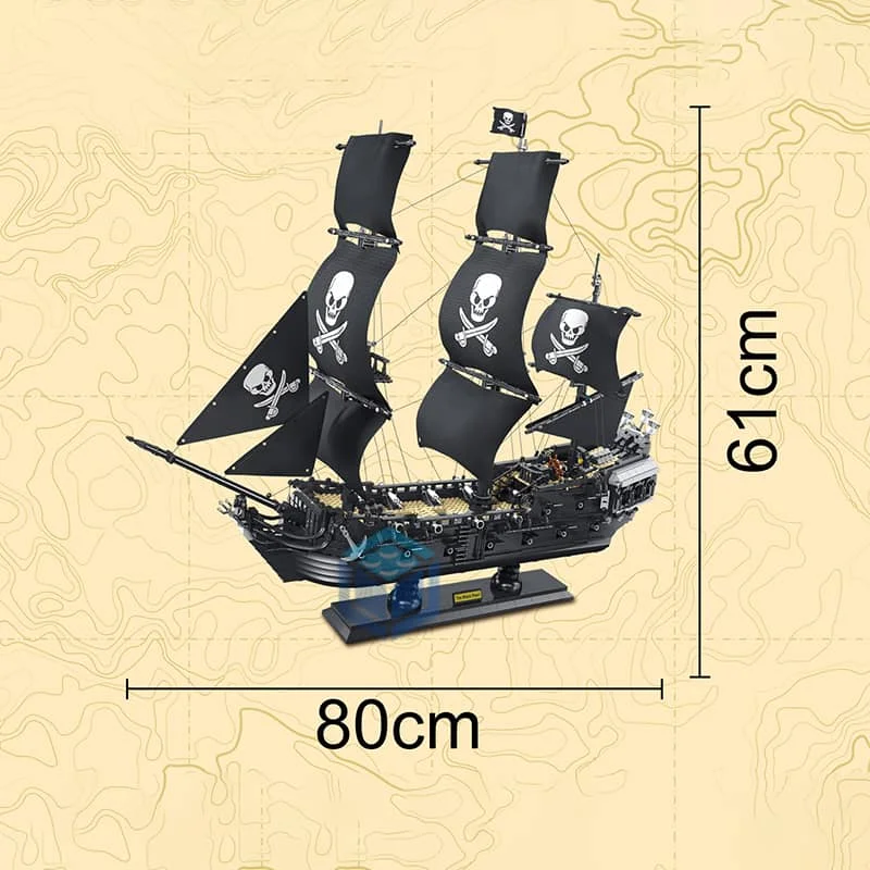 The Caribbean Black Pearl Sailboat Pirate Ship Model Building Blocks MOC Bricks Set Gifts Educational Toys For Children | Игрушки и