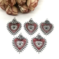 5 pieces of mysterious dark gothic jewelry blood rose dripping oil bat gothic pendant diy necklace handmade jewelry