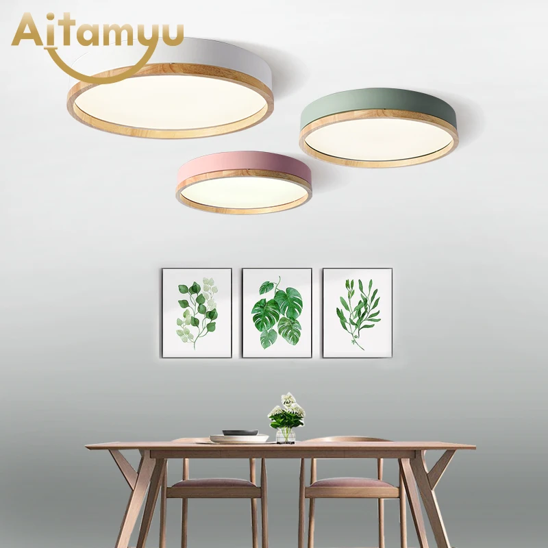 Светодиодный потолочный светильник в скандинавском стиле круглая потолочная