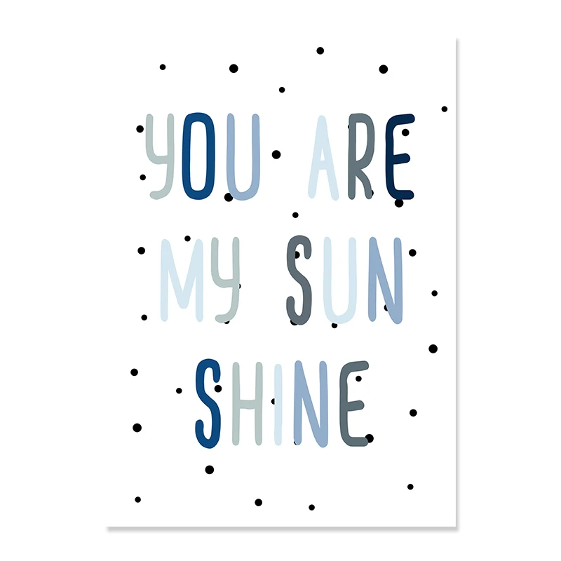 Богемные радужные солнечные Мультяшные плакаты детская Картина на холсте