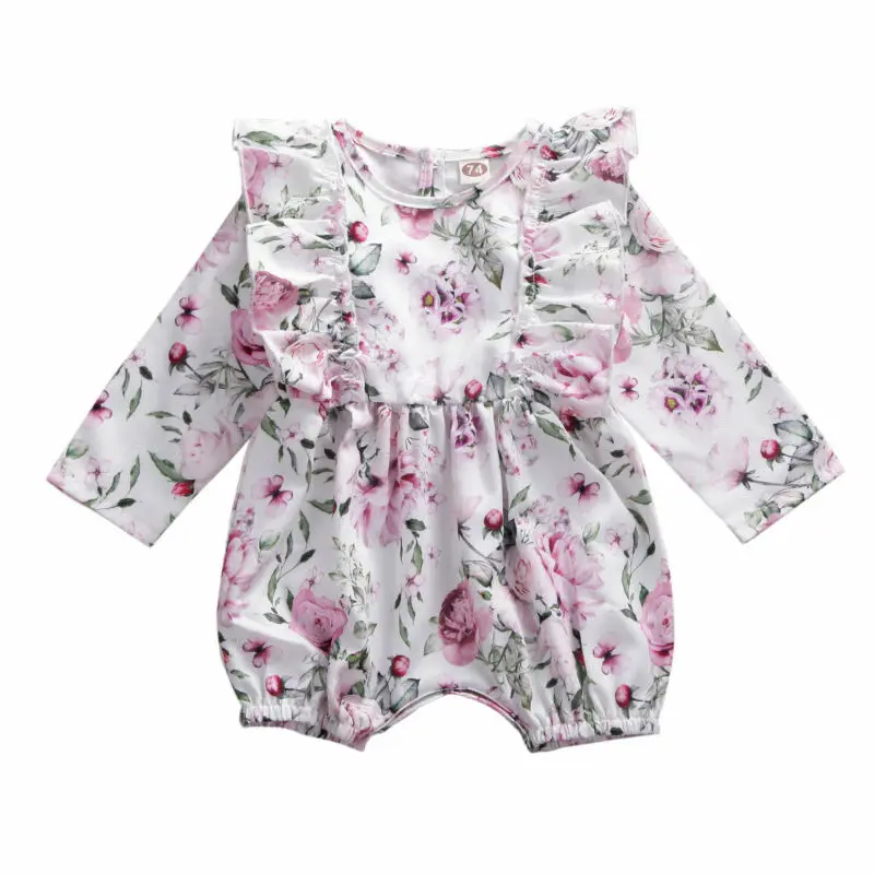 

Newborn Baby Girl Clothes Sweet Floral Romper Clothes Set Jumpsuit Bodysuit Outfits 0-24 months