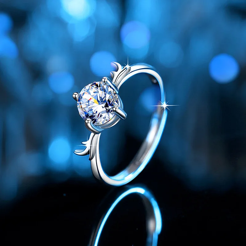 

1CT moissanite ring for women classic necklace earring 925 sterling silver jewlery sets engagement ring fine jewelry JW-01