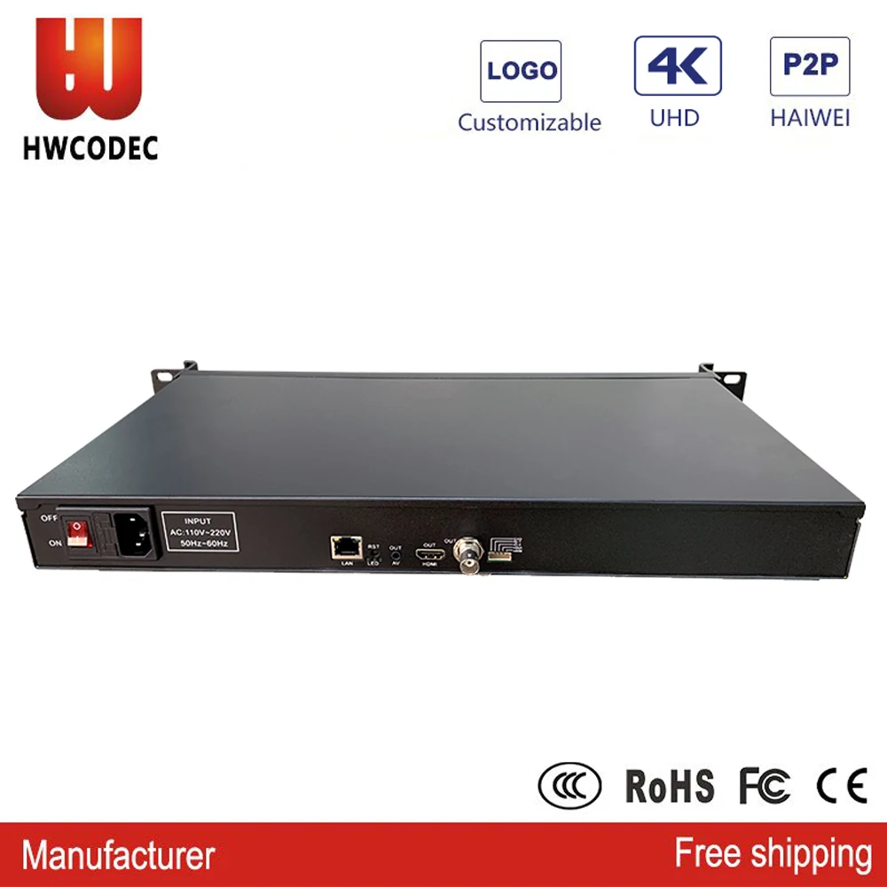 Декодер HWCODEC DR101 4K H.264 H.265 HDMI совместимый BNC CVBS MPEG IP декодер HEVC формата HD IPTV для