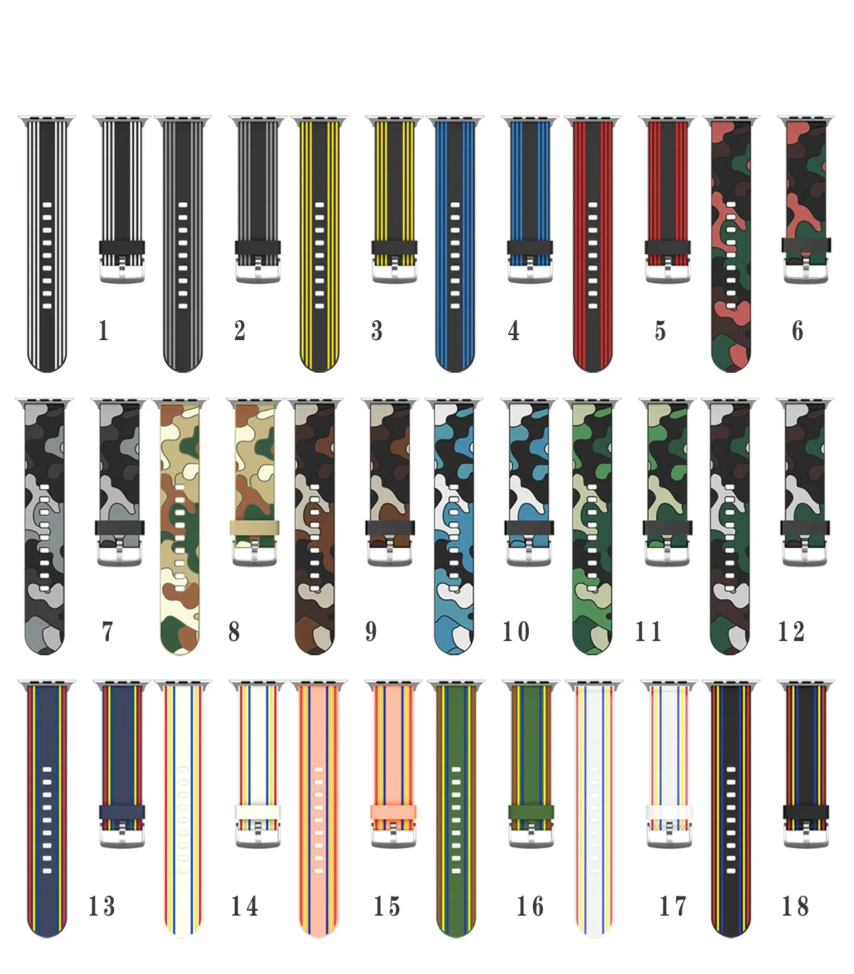 

For Apple Watch Band 42mm 44mm IWatch 38mm 40mm Breathable Soft Silicone Sport Strap Women Men for IWatch Series SE7 6 5 4 3 2 1