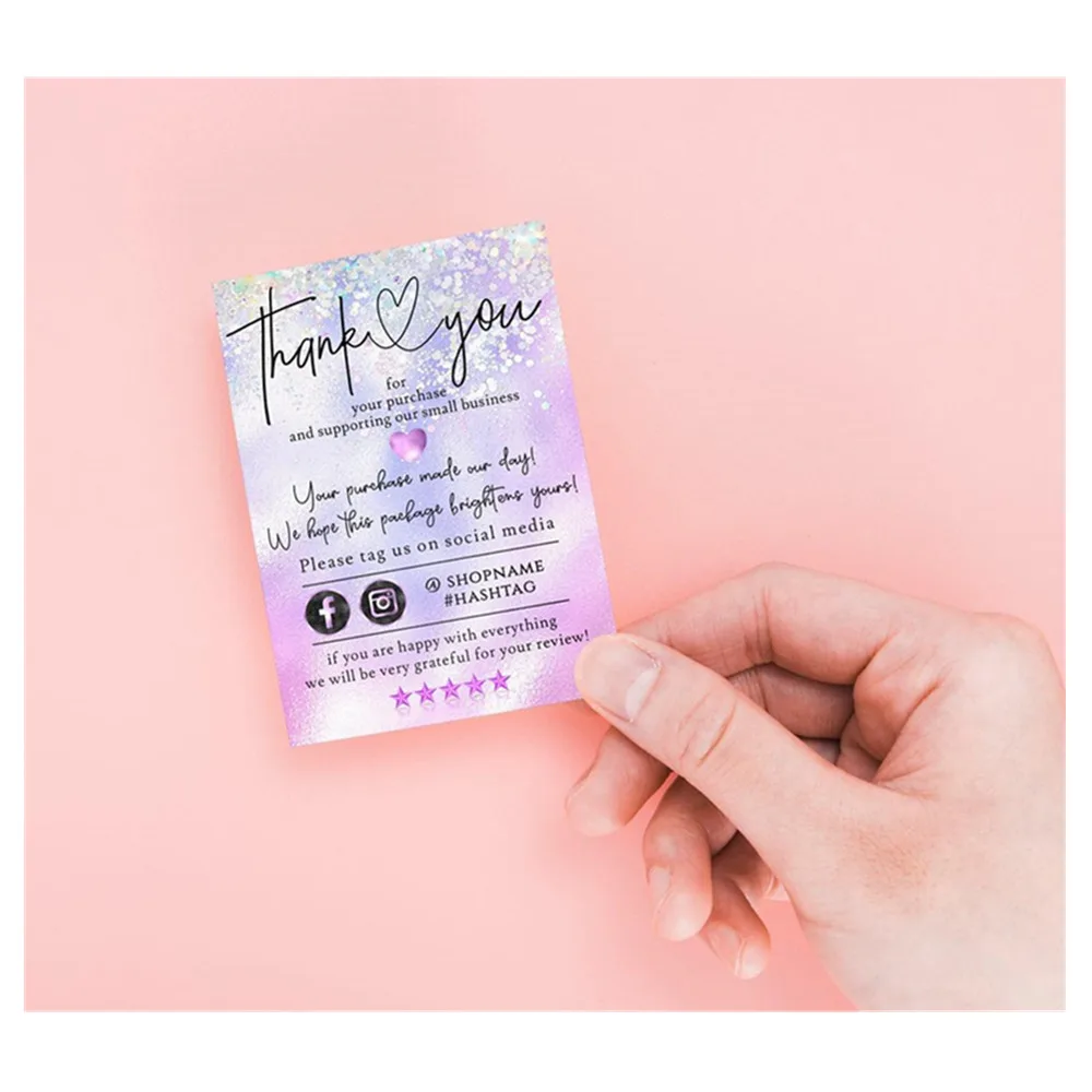 Красочная маленькая визитная карточка для поддержки малого бизнеса спасибо