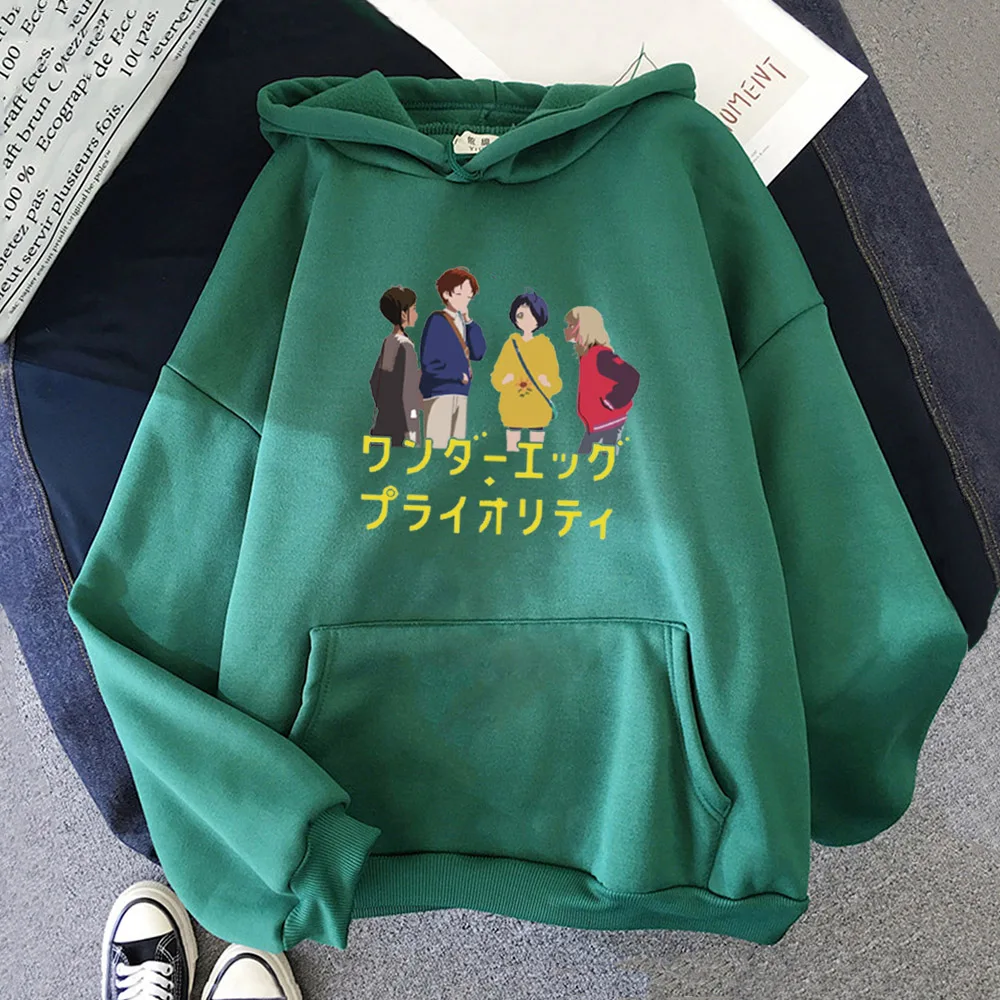 Hoodies oversized Wonder Egg Priority print Sweatshirts Hooded Harajuku Spring Casual Vintage Korean Pullovers Women sweetshirts