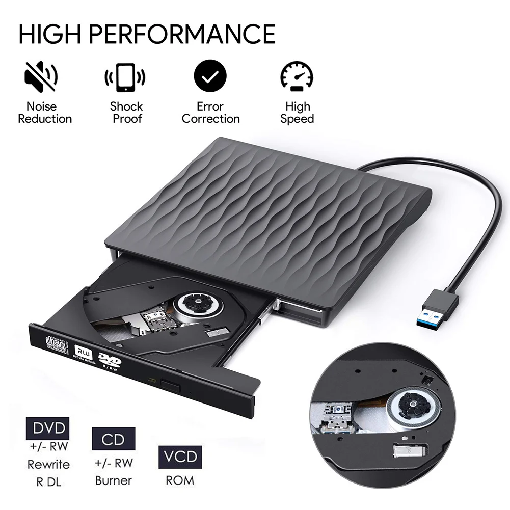 Ударопрочный внешний DVD привод Оптический привод USB3.0 сильная стабильность горелка Писатель ридер рекордер для ноутбук с системой Windows PC