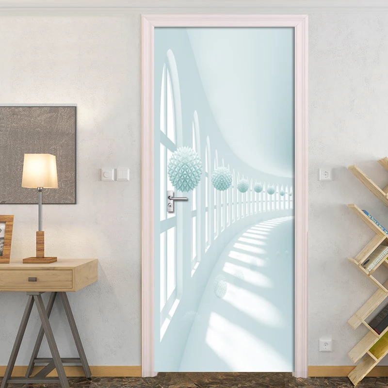 Съемный ПВХ водонепроницаемый самоклеящийся стикер для дверей 3D космическая