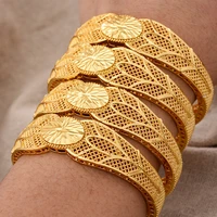 4pcslot high quality gold color ethiopian bangles for women girls dubai wedding bride habesha sets african items gift