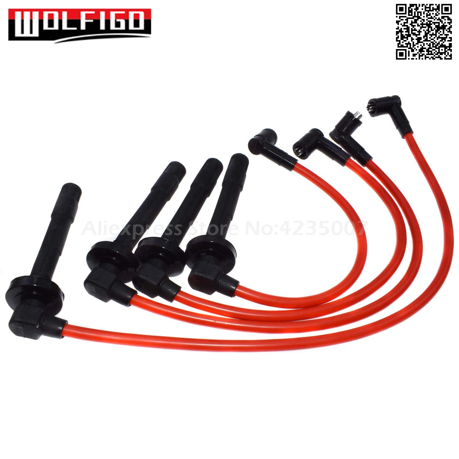 WOLFIGO красный набор проводов зажигания 4 шт. для ACURA EL Fit Honda Civic Racing D16 ZFR5F-11 D16Y8