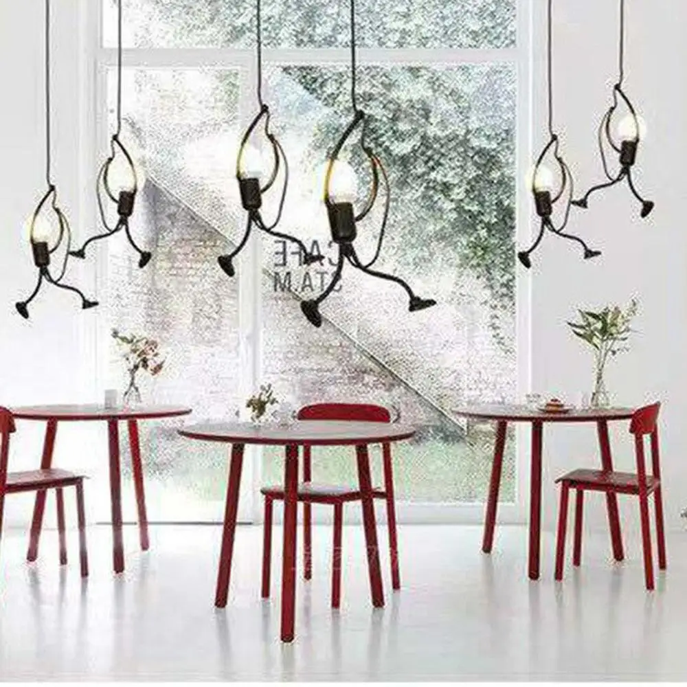 

Светодиодный подвесной светильник Nordic Маленький Железный человек подвесной светильник в стиле ретро Lotf светильник ing приспособление Кухня...