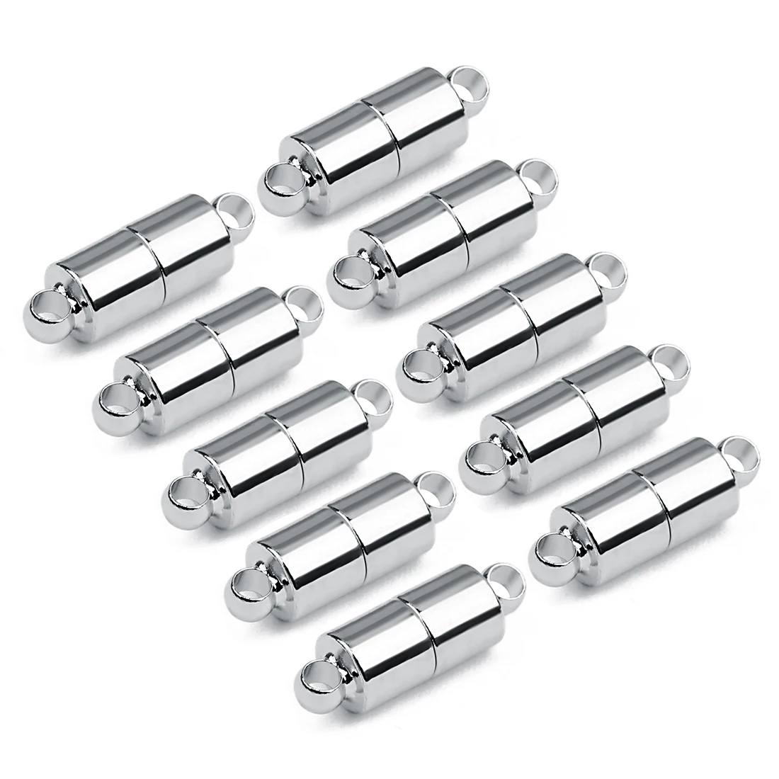 

10pcs/lot Rhodium Color Column Strong Magnet Clasps Ending Caps Bracelet Connectors for DIY Bracelet Findings DIY Wholesale