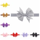 Повязка на голову для девочек, эластичная, однотонная, с бантом, 1 шт.