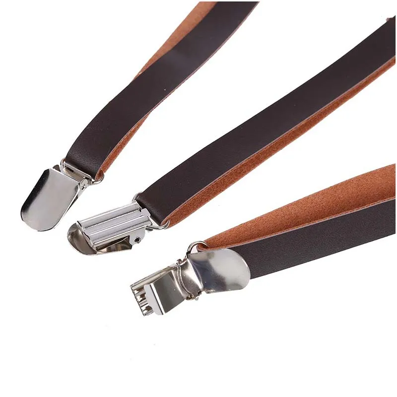 

Coffee Faux Leather Adjustable Band Suspenders Braces
