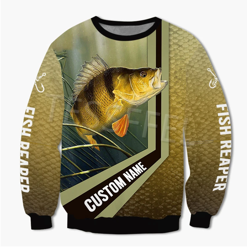 

Tessffel 3D Print Animal Bass Fishing Reaper Custom Name Hoodie Harajuku Sweatshirt Streetwear Fall NewFashion Jacket Unisex f10
