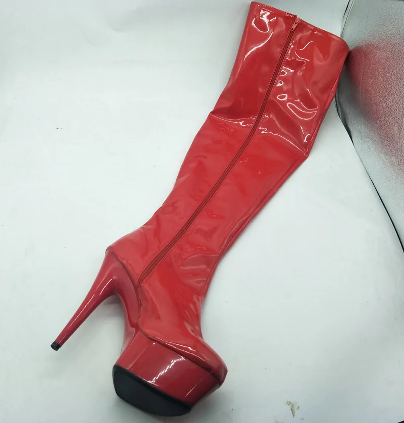 Женские ботфорты на высоком каблуке ботинки платформе 5 см обувь для ночного