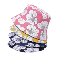 women flower double sided print bucket hat foldable sun hat cap hip hop fishing cap outdoor hat gift