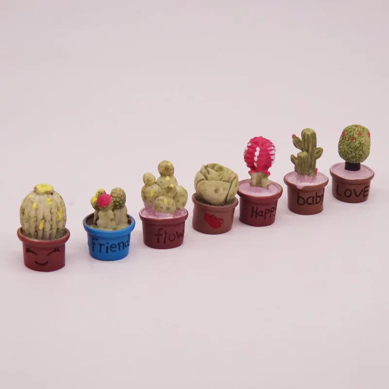 Figuras de Cactus en miniatura para casa de mu&ntilde;ecas, plantas verdes en miniatura, &aacute;rbol en maceta, decoraci&oacute;n de paisaje de jard&iacute;n, accesorios de simulaci&oacute;n DIY, juguetes, 1:12-4