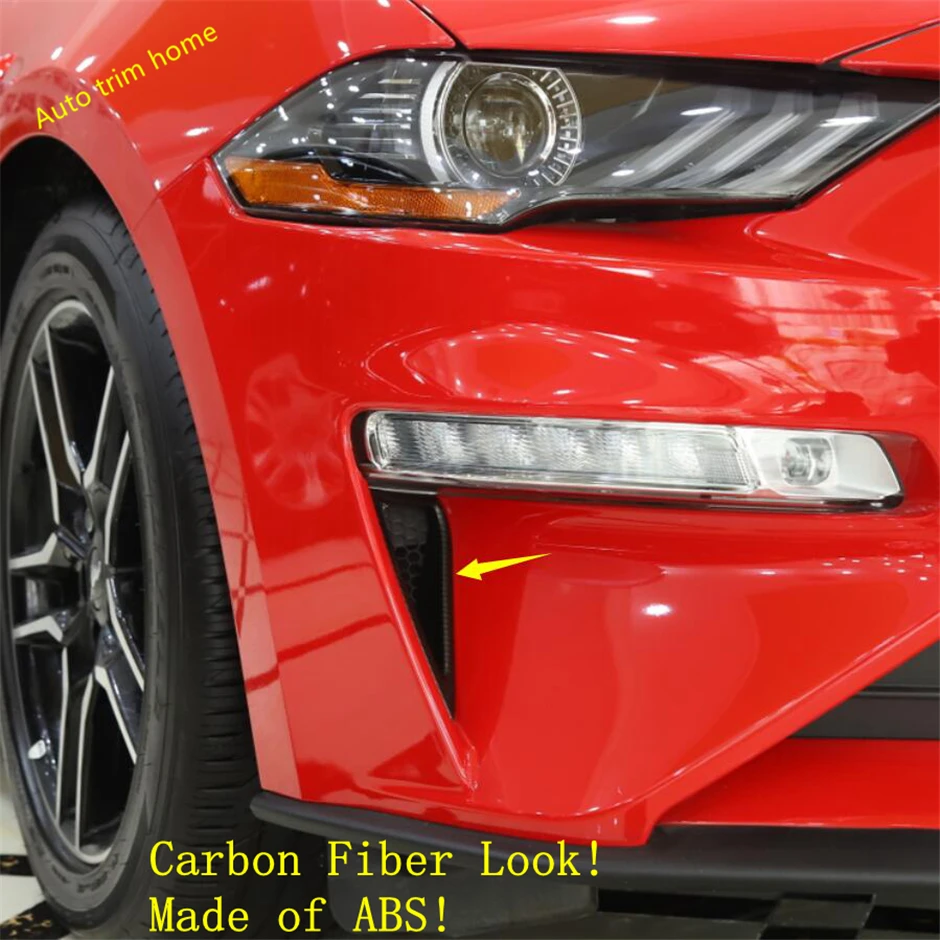 

Lapetus Front Day Running Lights Daytime Lamp Cover Trim Fit For Ford Mustang 2018 2019 2020 ABS Carbon Fiber Auto Accessories
