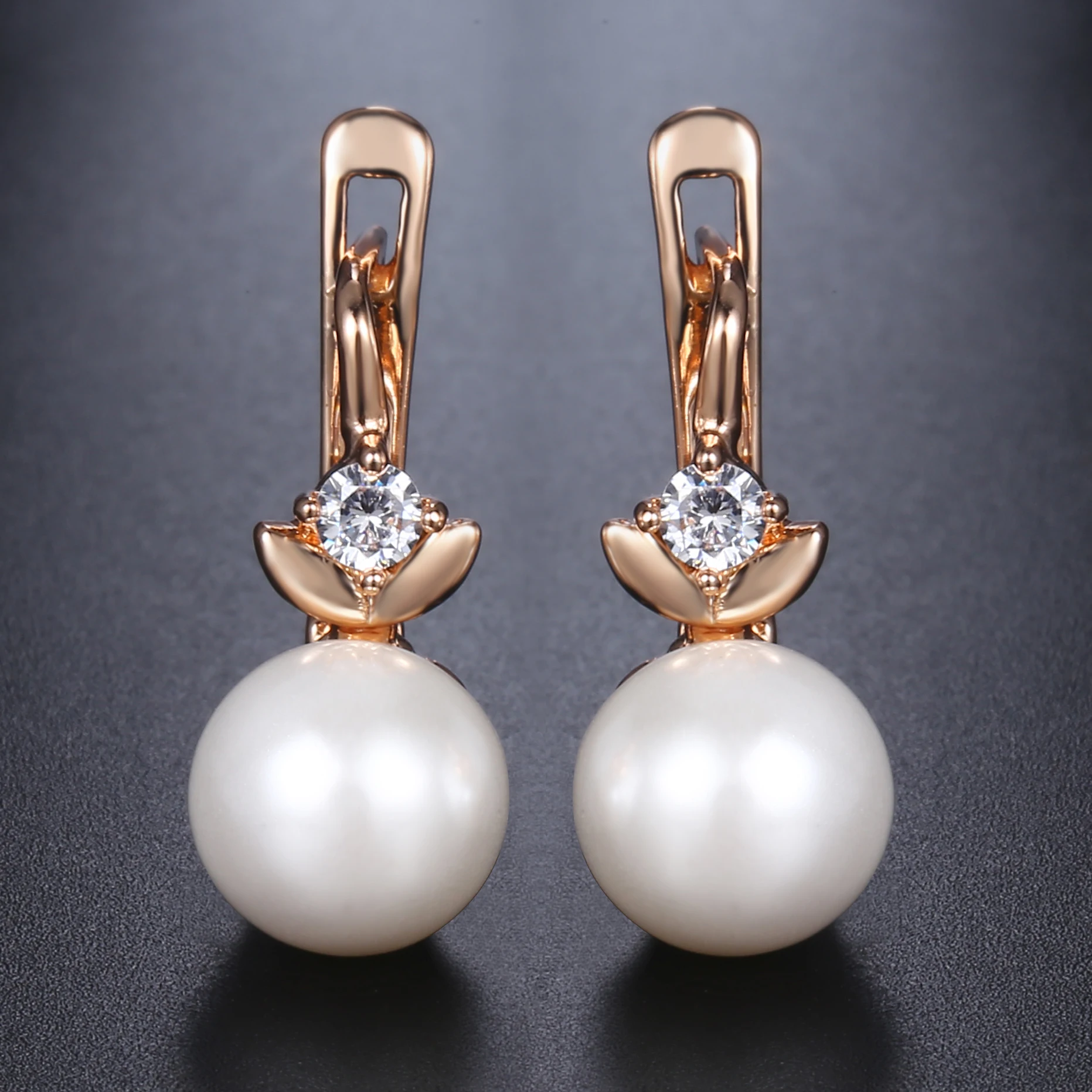 Женские серьги в виде цветов daislee из розового золота с искусственным жемчугом