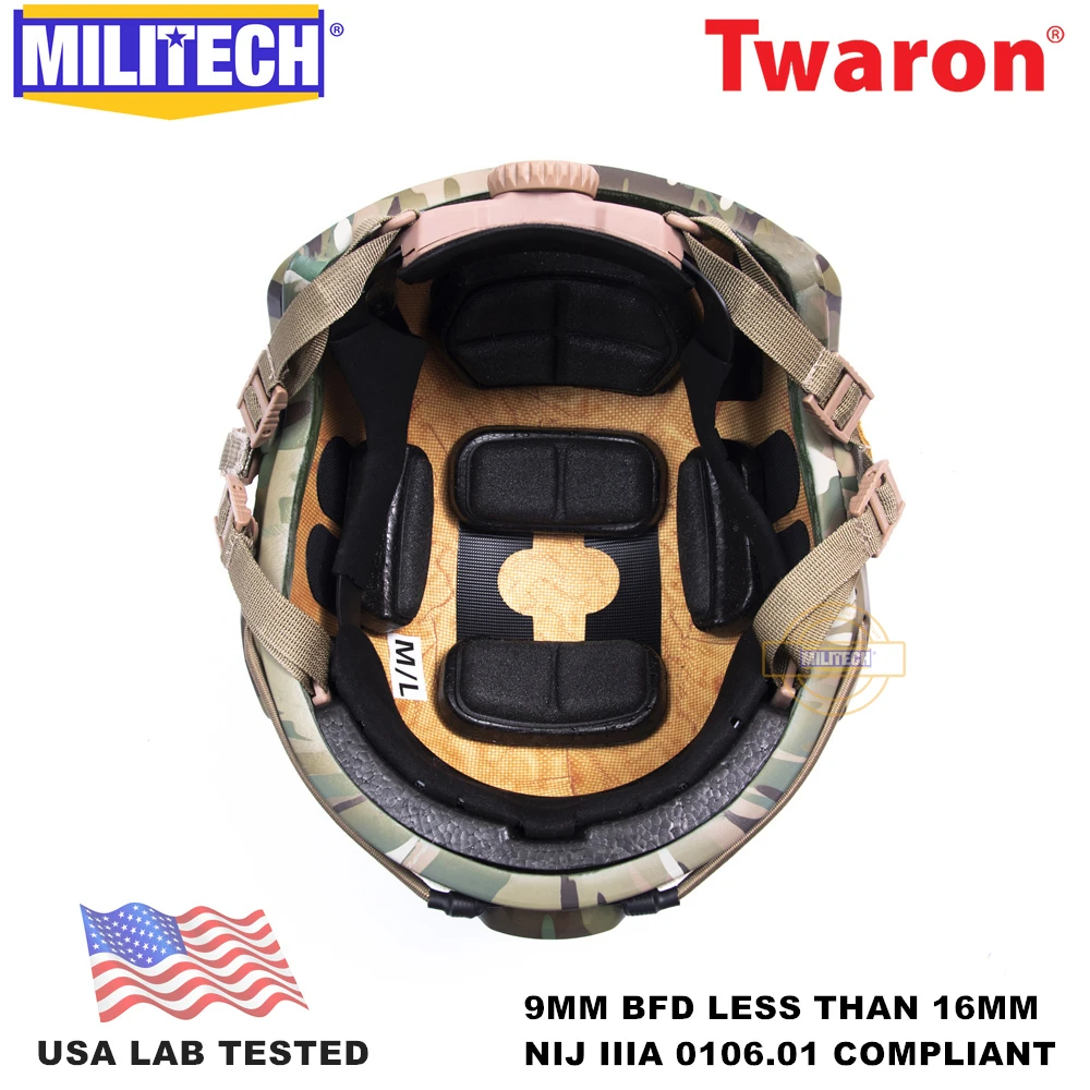 Баллистический шлем MILITECH NIJ Level IIIA 3A 0106 01 ISO сертифицированный Быстрый OCC циферблат