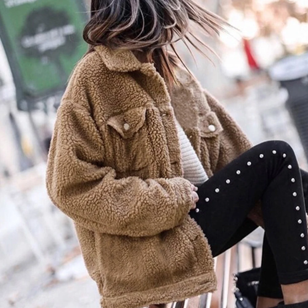 CALOFE 2019 элегантное женское пальто из искусственного меха зимняя трендовая теплая