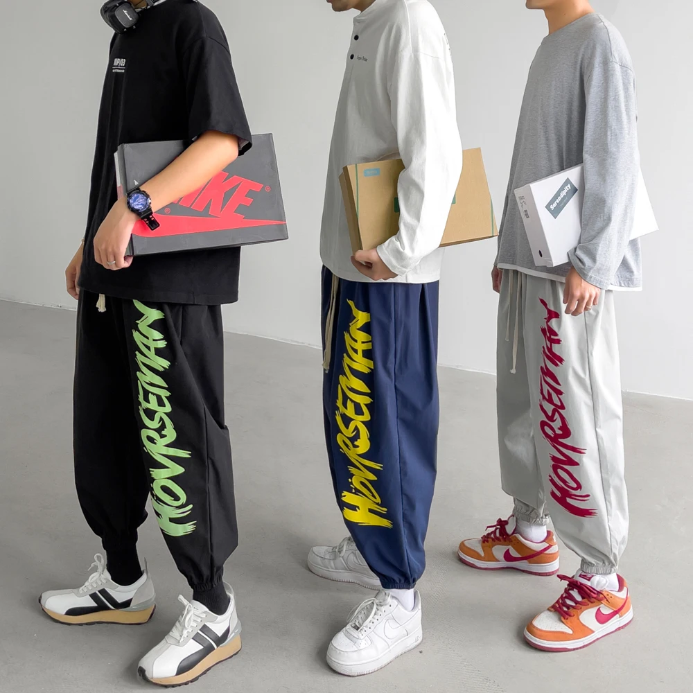 

Colorful Letter Printed Streetwear Pants for Men 2021 Fashion Trends Korean Clothing Teens Hip Hop Trousers Joggers Sweatpants