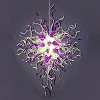 free shipping purple lamp led lights handmade murano glass chihuly style chandelier living room light fixtures