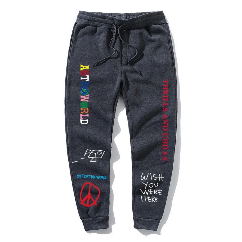 

Quality Fleece Trousers TRAVIS SCOTT ASTROWORLD Letter Printed Women Men Jogging Pants Hip Hop Streetwear Men SweatpantS