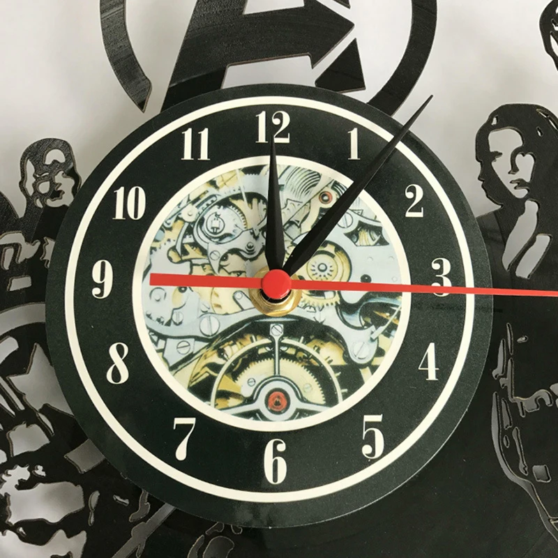 

Kitchen Vinyl Record Wall Clock Knife and Fork Time Clock with 7 Colors Cahnge 3D Wall Watch Home Decor reloj de pared moderno