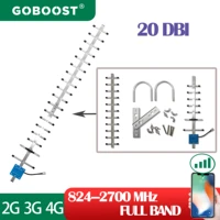 goboost 3g 4g cellular amplifier network outdoor yagi antenna 824 2700mhz signal boost for internet 20db lte wcdma 900 1800 2100