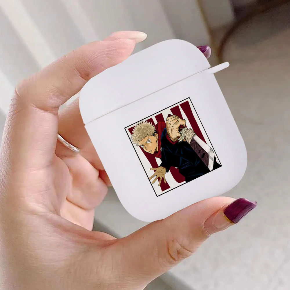 

Japan Anime Jujutsu Kaisen Satoru Gojo White Airpod Case for Apple Airpods 2 1 Cover Wireless Bluetooth Earphone Coque Fundas