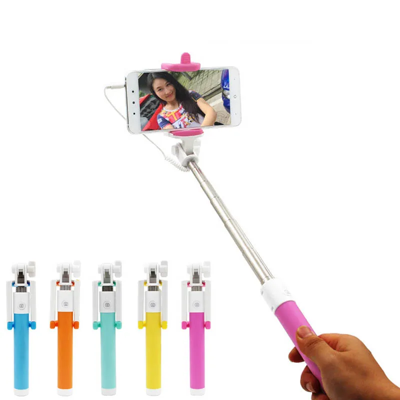 Универсальные мини палки для селфи монопод проводной выдвижной палка iPhone 7 Plus HUAWEI