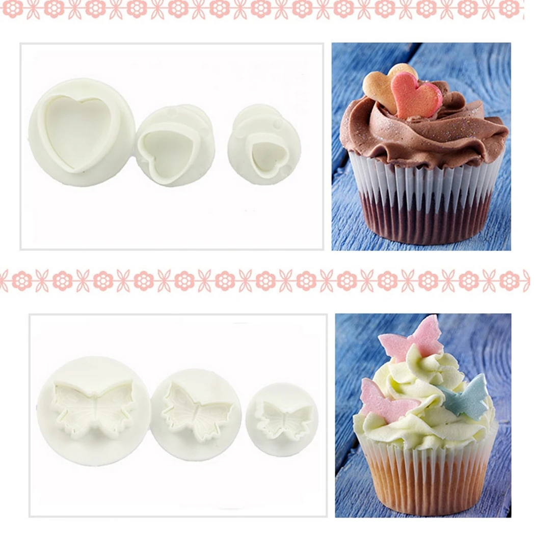 

46PCS Creative Durable Cake Decoration Tool Creative Plastic Multipurpose Cake Mold Cake Smoother Bakeware Solid Color