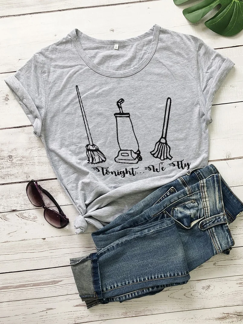 Футболка we fly с забавным графическим принтом ведьмы женская модная Винтажная