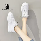 Женская обувь на платформе; Повседневная спортивная обувь; Белая обувь на плоской подошве; Коллекция 2021 года; Сезон весна-осень; Удобная дышащая женская обувь на шнуровке и нескользящей подошве