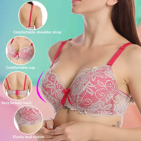 Women's Bra Lace Bras Sexy Female Underwear Bras for Women Brassiere Push Up Bra Bh Plunge Bra Backless Bralette Lingerie Tops