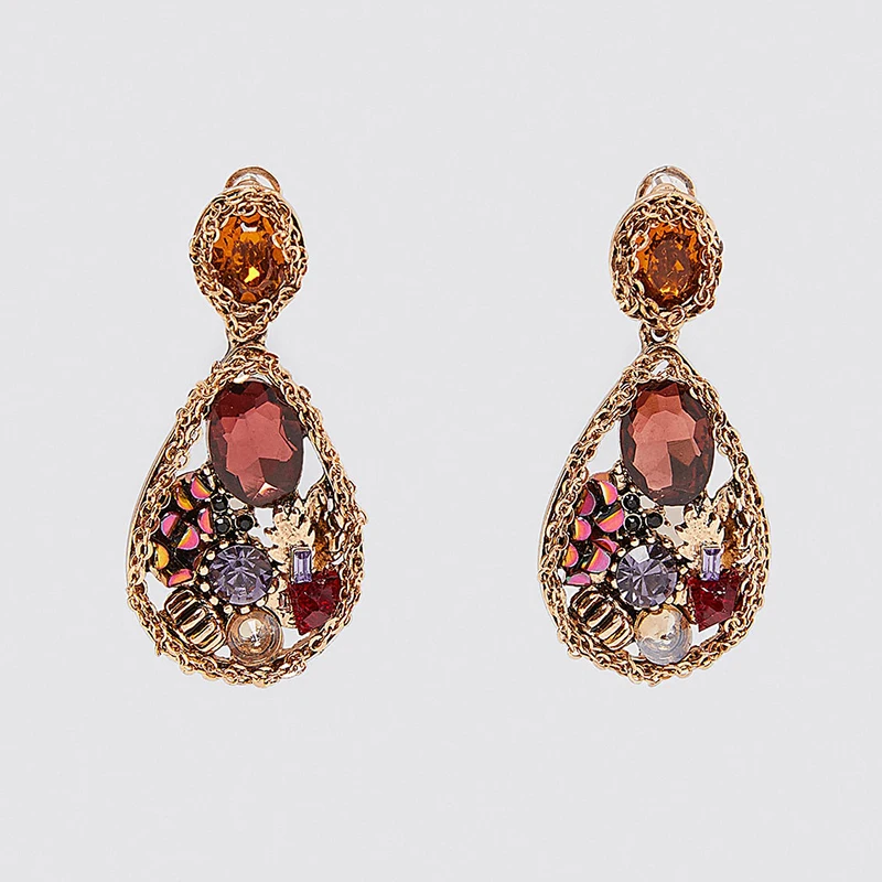 JURAN ZA, новая мода, геометрические висячие серьги с кристаллами,, Boho, ручной работы, висячие серьги для женщин, ювелирное изделие, подарок