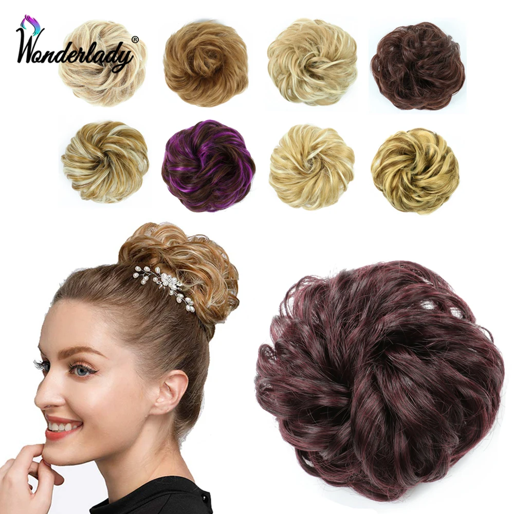 WonderLady синтетические волосы булочки кудрявые шиньон эластичные грязные