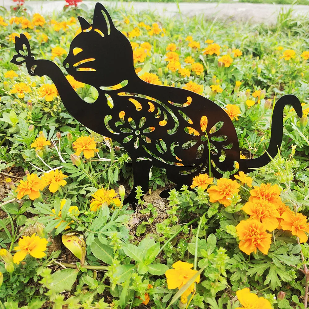 

1Pc Delicate Garden Plug-in Decor Yard Ornament Garden Decoration (Black)