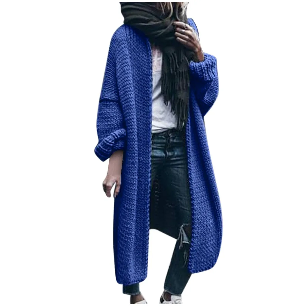 Long Popcorn Colorful Cardigan Sweater Oversized Women Winter Warm Thick Plus Size Wool Solid Sweaters Loose Mujer Streetwear |