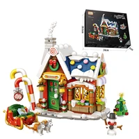 loz 788pcs mini christmas house model building block santa claus snowman dolls architecture sets bricks diy children toy gifts